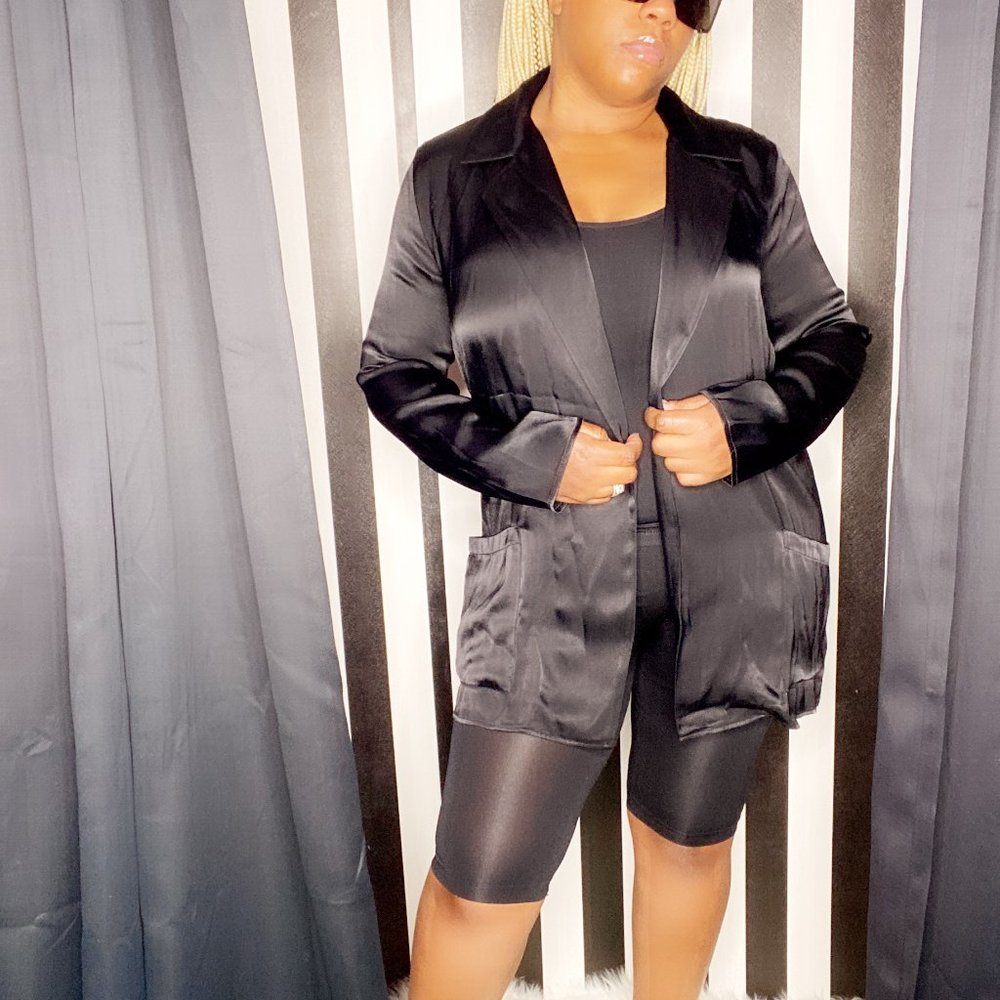 Black Sateen Blazer